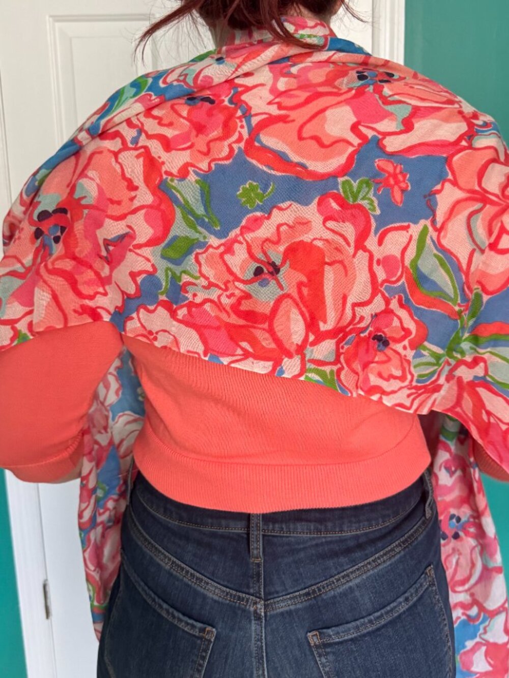 Lilly Pulitzer Murfee Scarf Flutter Blue Lucky Charm One Size NWT